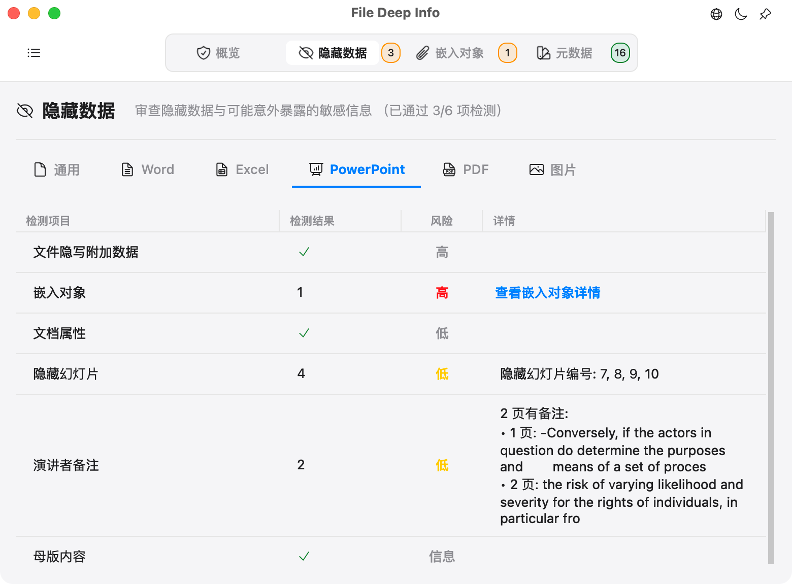 隱藏內容檢查