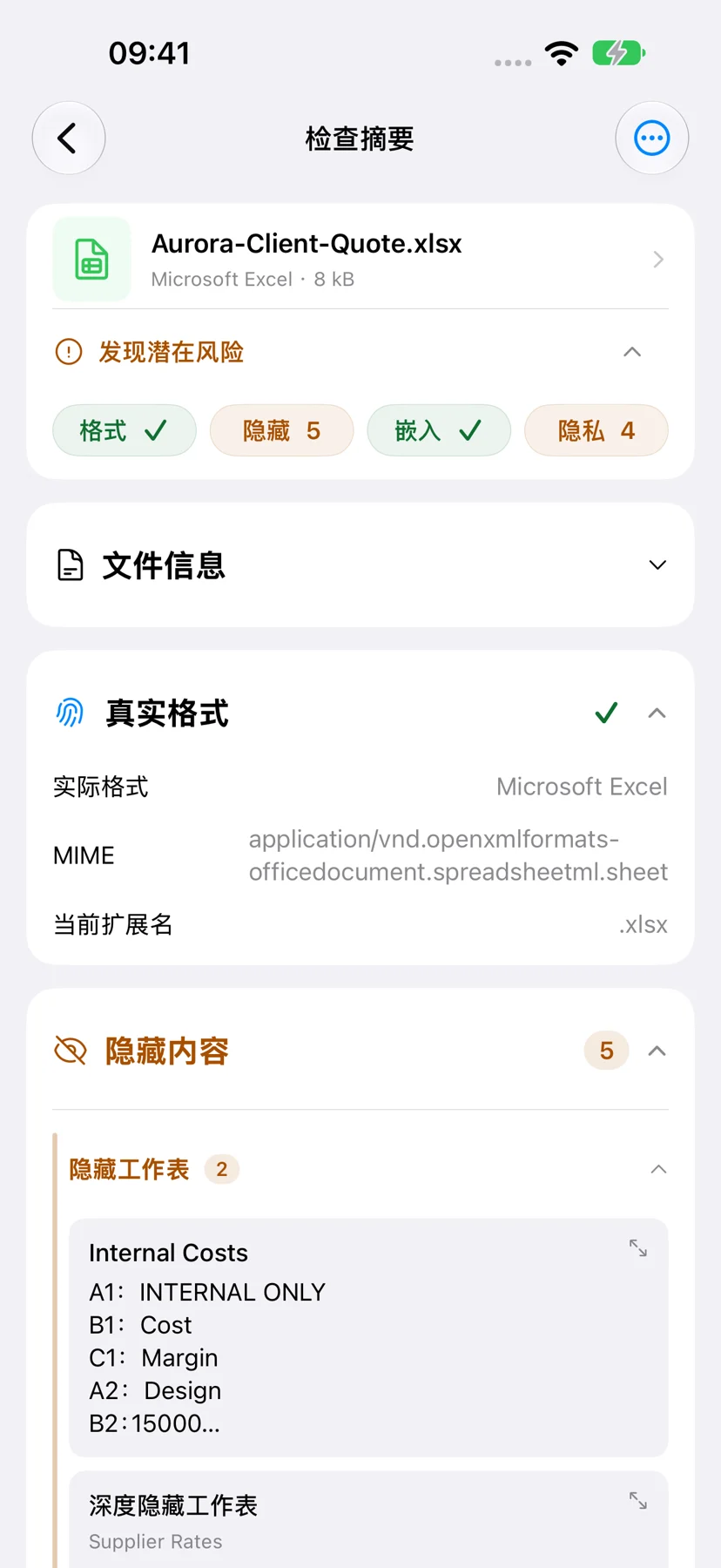 iPhone · 分享之前，先查看檢查摘要